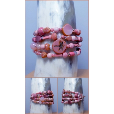 kralenarmband in verschillende tinten roze kralenarmband in verschillende tinten roze